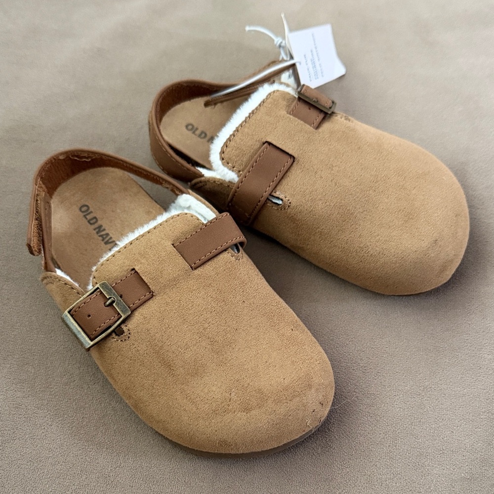 Old Navy Brown Moccasin Toddler Shoes Faux Fur Size 10